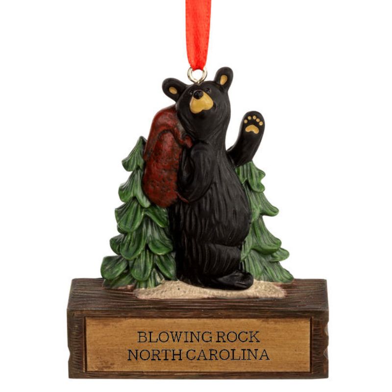 Blowing Rock Hiker Bear Ornament